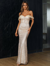 Elegant Sequin Off-Shoulder Mermaid Gown